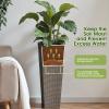 imageDevoko Resin Tall Planters for Outdoor Plants Set of 2 Large Taper Outdoor Planter Pots with 4 Drainage Holes Flower Pots Modern Decor for Porch Patio Backyard Home Garden Black 24quotBrown