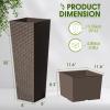 imageDevoko Resin Tall Planters for Outdoor Plants Set of 2 Large Taper Outdoor Planter Pots with 4 Drainage Holes Flower Pots Modern Decor for Porch Patio Backyard Home Garden Black 24quotBrown