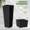 imageDevoko Resin Tall Planters for Outdoor Plants Set of 2 Large Taper Outdoor Planter Pots with 4 Drainage Holes Flower Pots Modern Decor for Porch Patio Backyard Home Garden Black 24quotBlack