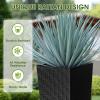 imageDevoko Resin Tall Planters for Outdoor Plants Set of 2 Large Taper Outdoor Planter Pots with 4 Drainage Holes Flower Pots Modern Decor for Porch Patio Backyard Home Garden Black 24quotBlack