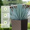 imageDevoko Resin Tall Planters for Outdoor Plants Set of 2 Large Taper Outdoor Planter Pots with 4 Drainage Holes Flower Pots Modern Decor for Porch Patio Backyard Home Garden Black 24quotBrown