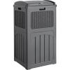 imageDevoko 33 Gallon Outdoor Trash Can with Dual Lid Heavy Duty Waterproof Resin Garbage Bins Outside Hideaway Waste Bins for Patio Outside Pool Backyard and Deck 1 BlackGray