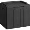 imageDevoko 80 Gallon Deck Box Waterproof Resin Outdoor Storage Box for Outside and Patio Outdoor Storage Bench Lockable for Patio Furniture Garden Tools and Pool Supplies Brown 80 GallonBlack