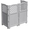 imageDevoko Outdoor Privacy Fence 4 Fence Panels Privacy Screen Panels for Outside and Yard Resin Air Conditioner Lattice Fence for Trash Can WhiteGray