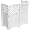 imageDevoko Outdoor Privacy Fence 4 Fence Panels Privacy Screen Panels for Outside and Yard Resin Air Conditioner Lattice Fence for Trash Can WhiteWhite