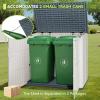 imageDevoko Resin Outdoor Storage Shed 34 Cu Ft Outdoor Storage Cabinet Without Shelf Waterproof Double Locks Resin Storage for Trash Can Garden Tools Pool Supplies BlackBeige
