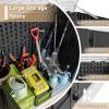 imageDevoko Resin Outdoor Storage Shed 34 Cu Ft Outdoor Storage Cabinet Without Shelf Waterproof Double Locks Resin Storage for Trash Can Garden Tools Pool Supplies BlackBlack