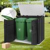 imageDevoko Resin Outdoor Storage Shed 34 Cu Ft Outdoor Storage Cabinet Without Shelf Waterproof Double Locks Resin Storage for Trash Can Garden Tools Pool Supplies BlackBlack