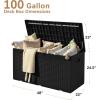 imageDevoko 80 Gallon Deck Box Waterproof Resin Outdoor Storage Box for Outside and Patio Outdoor Storage Bench Lockable for Patio Furniture Garden Tools and Pool Supplies Brown 80 GallonBlack