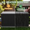 imageDevoko 80 Gallon Deck Box Waterproof Resin Outdoor Storage Box for Outside and Patio Outdoor Storage Bench Lockable for Patio Furniture Garden Tools and Pool Supplies Brown 80 GallonBlack