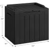 imageDevoko 80 Gallon Deck Box Waterproof Resin Outdoor Storage Box for Outside and Patio Outdoor Storage Bench Lockable for Patio Furniture Garden Tools and Pool Supplies Brown 80 GallonBlack