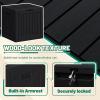 imageDevoko 80 Gallon Deck Box Waterproof Resin Outdoor Storage Box for Outside and Patio Outdoor Storage Bench Lockable for Patio Furniture Garden Tools and Pool Supplies Brown 80 GallonBlack