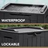 imageDevoko 80 Gallon Deck Box Waterproof Resin Outdoor Storage Box for Outside and Patio Outdoor Storage Bench Lockable for Patio Furniture Garden Tools and Pool Supplies Brown 80 GallonBlack