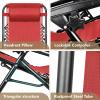 imageDevoko Set of 2 Zero Gravity Lounge Chairs Outdoor Folding Adjustable Steel Mesh Recliner Chairs with Cup Holder ampamp Removable Pillow for Patio Garden Lawn Beach BeigeRed
