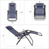 imageDevoko Set of 2 Zero Gravity Lounge Chairs Outdoor Folding Adjustable Steel Mesh Recliner Chairs with Cup Holder ampamp Removable Pillow for Patio Garden Lawn Beach BeigeDark Blue