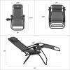 imageDevoko Set of 2 Zero Gravity Lounge Chairs Outdoor Folding Adjustable Steel Mesh Recliner Chairs with Cup Holder ampamp Removable Pillow for Patio Garden Lawn Beach BeigeBlack