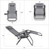 imageDevoko Set of 2 Zero Gravity Lounge Chairs Outdoor Folding Adjustable Steel Mesh Recliner Chairs with Cup Holder ampamp Removable Pillow for Patio Garden Lawn Beach BeigeGrey