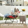 imageDevoko Set of 2 Zero Gravity Lounge Chairs Outdoor Folding Adjustable Steel Mesh Recliner Chairs with Cup Holder ampamp Removable Pillow for Patio Garden Lawn Beach BeigeRed
