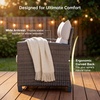 image:imageDevoko 4Piece Patio Furniture Set AllWeather PE Rattan Outdoor Conversation Set with Thick Cushions amp Glass Coffee Table Brown Wicker Patio Sofa Set for Backyard Porch Garden