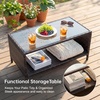 image:imageDevoko 4Piece Patio Furniture Set AllWeather PE Rattan Outdoor Conversation Set with Thick Cushions amp Glass Coffee Table Brown Wicker Patio Sofa Set for Backyard Porch Garden