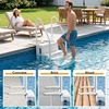 image:imageDevoko Above Ground Pool Ladder with NonSlip Steps Heavy Duty Swimming Pool Ladder with Double Handrailsamp4 Stairs for 48 to 54 inch Inground and Pools Above Ground WhiteWhite