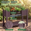 image:imageDevoko Elevated Resin Raised Garden Bed with Divider Outdoor Planter Box Stand with Drainage Holes Ergonomic Height and Bottom Storage Shelf for Flowers Vegetables and Herbs BrownBrown