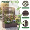 image:imageDevoko Elevated Resin Raised Garden Bed with Divider Outdoor Planter Box Stand with Drainage Holes Ergonomic Height and Bottom Storage Shelf for Flowers Vegetables and Herbs BrownBrown