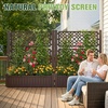 image:imageDevoko Elevated Resin Raised Garden Bed with Divider Outdoor Planter Box Stand with Drainage Holes Ergonomic Height and Bottom Storage Shelf for Flowers Vegetables and Herbs BrownBrown