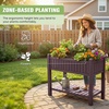 image:imageDevoko Elevated Resin Raised Garden Bed with Divider Outdoor Planter Box Stand with Drainage Holes Ergonomic Height and Bottom Storage Shelf for Flowers Vegetables and Herbs BrownBrown