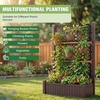 image:imageDevoko Elevated Resin Raised Garden Bed with Divider Outdoor Planter Box Stand with Drainage Holes Ergonomic Height and Bottom Storage Shelf for Flowers Vegetables and Herbs BrownBrown
