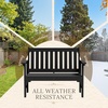 image:imageDevoko Outdoor Bench HDPE Garden Bench Weatherproof 2Person 800 LBS Heavy Duty Patio Bench for Outdoors Patio Porch Backyard BlackBlack
