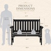 image:imageDevoko Outdoor Bench HDPE Garden Bench Weatherproof 2Person 800 LBS Heavy Duty Patio Bench for Outdoors Patio Porch Backyard BlackBlack