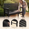 image:imageDevoko Outdoor Bench HDPE Garden Bench Weatherproof 2Person 800 LBS Heavy Duty Patio Bench for Outdoors Patio Porch Backyard BlackBlack