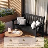 image:imageDevoko Outdoor Bench HDPE Garden Bench Weatherproof 2Person 800 LBS Heavy Duty Patio Bench for Outdoors Patio Porch Backyard BlackBlack