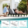 image:imageDevoko Outdoor Chaise Lounge Chair Set of 2 with 5Position Adjustable Back Waterproof amp Lightweight PP Lounge Chairs for Outside Pool Patio BlackBlack