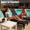 image:imageDevoko Outdoor Chaise Lounge Chair Set of 2 with 5Position Adjustable Back Waterproof amp Lightweight PP Lounge Chairs for Outside Pool Patio BlackBlack