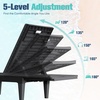 image:imageDevoko Outdoor Chaise Lounge Chair Set of 2 with 5Position Adjustable Back Waterproof amp Lightweight PP Lounge Chairs for Outside Pool Patio BlackBlack