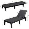 image:imageDevoko Outdoor Chaise Lounge Chair Set of 2 with 5Position Adjustable Back Waterproof amp Lightweight PP Lounge Chairs for Outside Pool Patio BlackBlack
