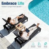 image:imageDevoko Outdoor Chaise Lounge Chair Set of 2 with 5Position Adjustable Back Waterproof amp Lightweight PP Lounge Chairs for Outside Pool Patio BlackBlack