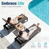 image:imageDevoko Outdoor Chaise Lounge Chair Set of 2 with 5Position Adjustable Back Waterproof amp Lightweight PP Lounge Chairs for Outside Pool Patio BlackDeep Brown