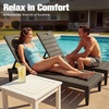 image:imageDevoko Outdoor Chaise Lounge Chair Set of 2 with 5Position Adjustable Back Waterproof amp Lightweight PP Lounge Chairs for Outside Pool Patio BlackDeep Brown