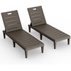 image:imageDevoko Outdoor Chaise Lounge Chair Set of 2 with 5Position Adjustable Back Waterproof amp Lightweight PP Lounge Chairs for Outside Pool Patio BlackDeep Brown