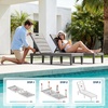 image:imageDevoko Outdoor Chaise Lounge Chair Set of 2 with 5Position Adjustable Back Waterproof amp Lightweight PP Lounge Chairs for Outside Pool Patio BlackLight Brown