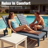 image:imageDevoko Outdoor Chaise Lounge Chair Set of 2 with 5Position Adjustable Back Waterproof amp Lightweight PP Lounge Chairs for Outside Pool Patio BlackLight Grey
