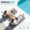 image:imageDevoko Outdoor Chaise Lounge Chair Set of 2 with 5Position Adjustable Back Waterproof amp Lightweight PP Lounge Chairs for Outside Pool Patio BlackLight Brown