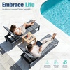 image:imageDevoko Outdoor Chaise Lounge Chair Set of 2 with 5Position Adjustable Back Waterproof amp Lightweight PP Lounge Chairs for Outside Pool Patio BlackLight Grey