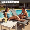 image:imageDevoko Outdoor Chaise Lounge Chair Set of 2 with 5Position Adjustable Back Waterproof amp Lightweight PP Lounge Chairs for Outside Pool Patio BlackLight Brown
