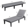 image:imageDevoko Outdoor Chaise Lounge Chair Set of 2 with 5Position Adjustable Back Waterproof amp Lightweight PP Lounge Chairs for Outside Pool Patio BlackLight Grey