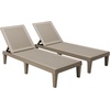 image:imageDevoko Outdoor Chaise Lounge Chair Set of 2 with 5Position Adjustable Back Waterproof amp Lightweight PP Lounge Chairs for Outside Pool Patio BlackLight Brown