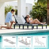 image:imageDevoko Outdoor Chaise Lounge Chair Set of 2 with 5Position Adjustable Back Waterproof amp Lightweight PP Lounge Chairs for Outside Pool Patio BlackLight Grey